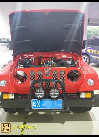 【美佳車燈改裝】廣州北汽JEEP戰(zhàn)旗改燈 升級改裝加強版Q5透鏡+天使眼改裝