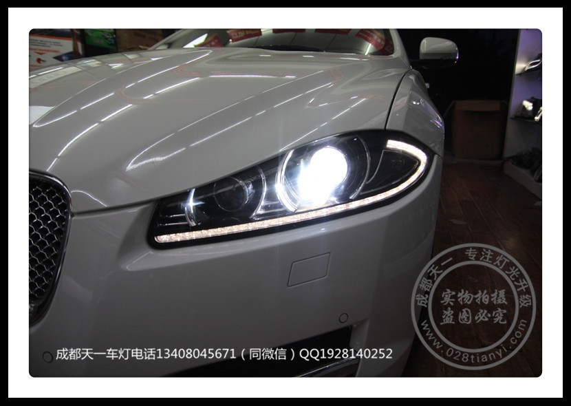 成都捷豹XF改燈車燈改裝海拉5雙光透鏡歐司朗CBH氙氣燈
