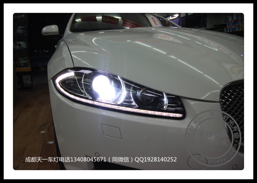成都捷豹XF改燈車燈改裝海拉5雙光透鏡歐司朗CBH氙氣燈