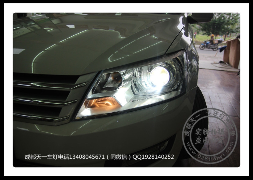 成都桑塔納改裝車燈升級(jí)氙氣燈海拉雙光透鏡