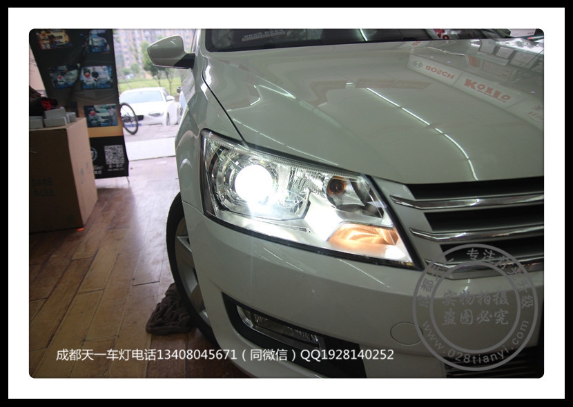 成都桑塔納改裝車燈升級(jí)氙氣燈海拉雙光透鏡