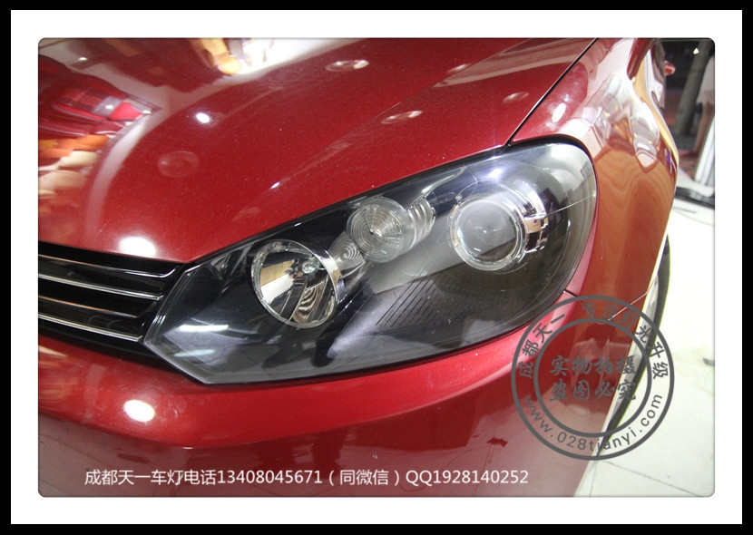 成都高爾夫6改燈車燈改裝升級(jí)氙氣燈雙光透鏡LED日行燈