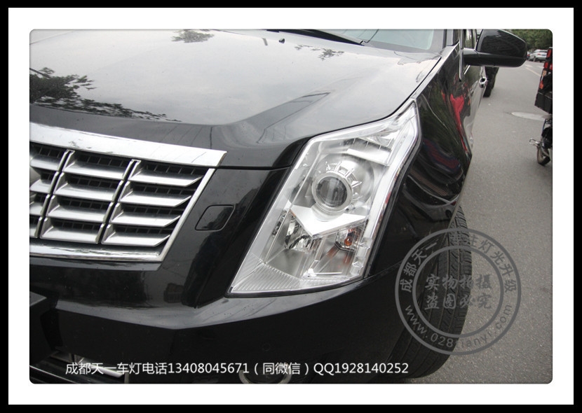 成都凱迪拉克SRX改裝氙氣燈海拉5雙光透鏡飛利浦氙氣燈
