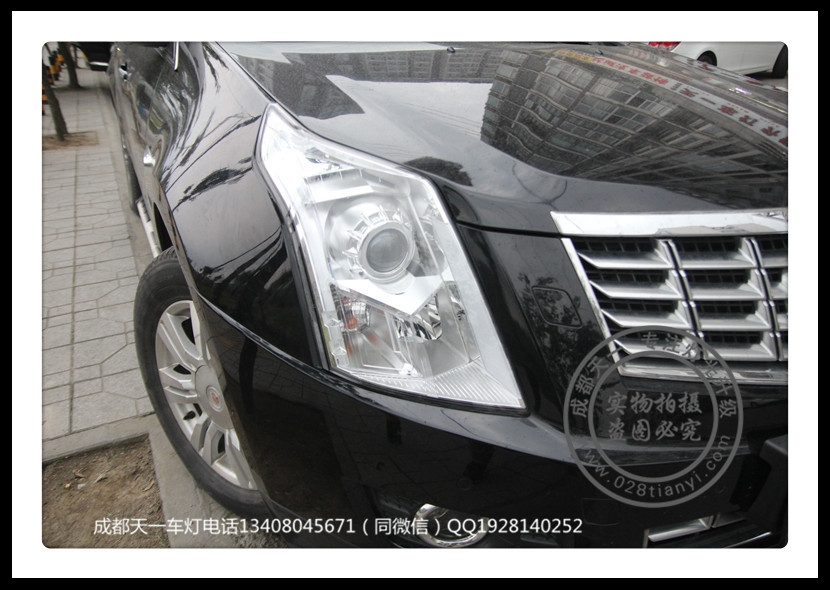 成都凱迪拉克SRX改裝氙氣燈海拉5雙光透鏡飛利浦氙氣燈