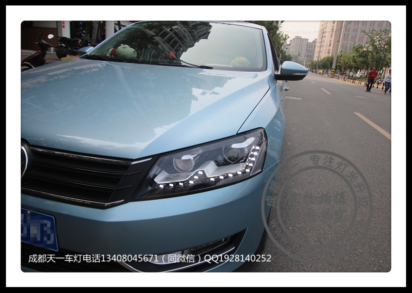 成都大眾帕薩特車燈改裝2.0至尊大燈LED日行燈總成氙氣燈
