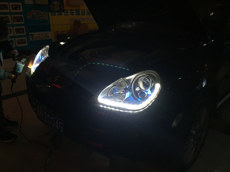 上海保時捷卡宴升級車燈 改Q5/海拉5透鏡 氙氣燈 專業(yè)改燈