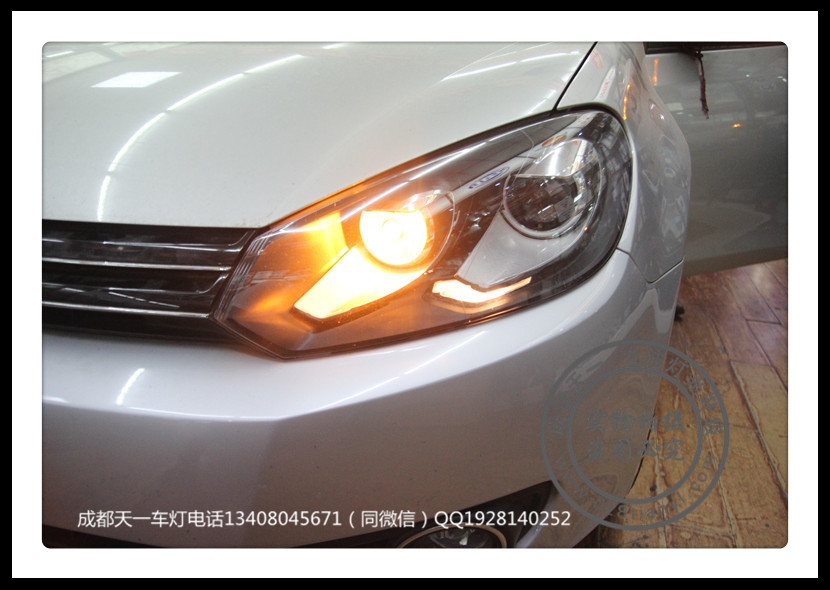 成都高爾夫改裝車燈升級氙氣燈雙光透鏡LED日行燈
