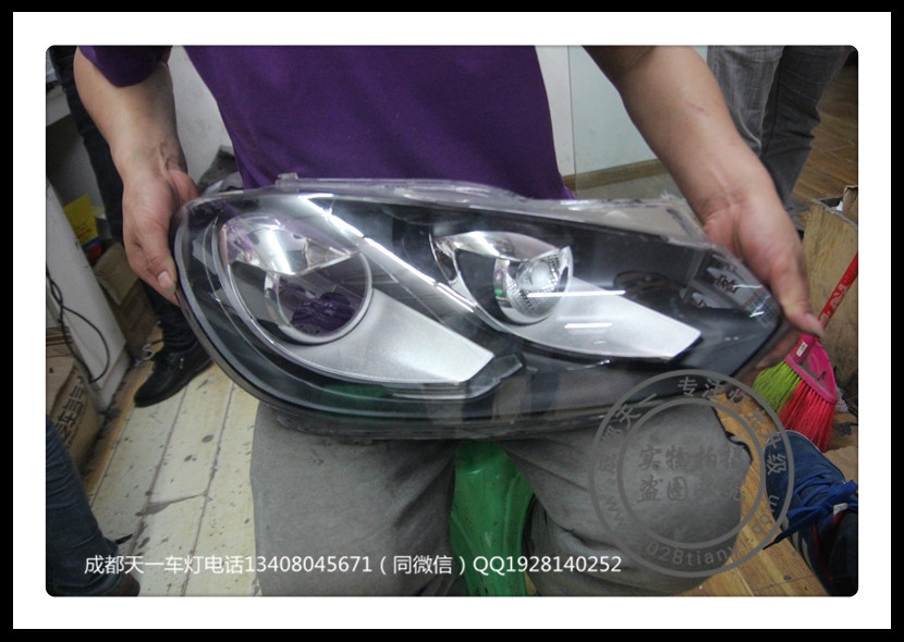 成都高爾夫改裝車燈升級氙氣燈雙光透鏡LED日行燈
