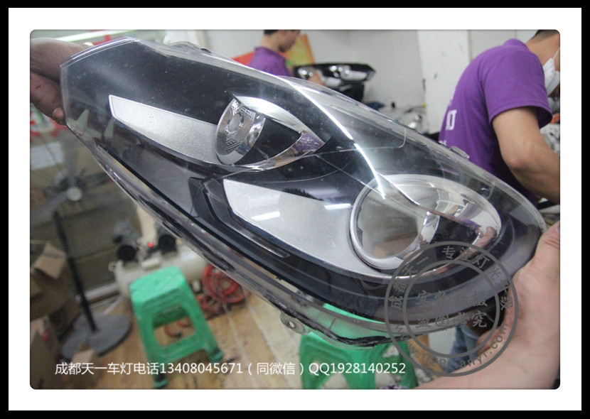 成都高爾夫改裝車燈升級氙氣燈雙光透鏡LED日行燈