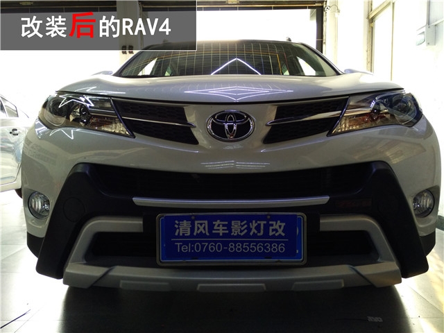 豐田RAV4車燈升級 Q5雙氙透鏡改裝 LED寶馬光導(dǎo)天使眼改裝——清風(fēng)車影燈改