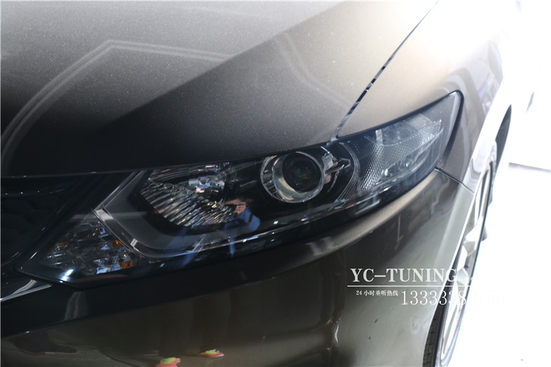 【永誠汽車】石家莊杰德改燈，貝雷帽透鏡+巖崎5500K氙燈+LED日間行車燈