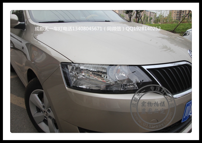 成都斯柯達(dá)昕銳改裝LED日行燈惡魔眼Q5雙光透鏡氙氣燈