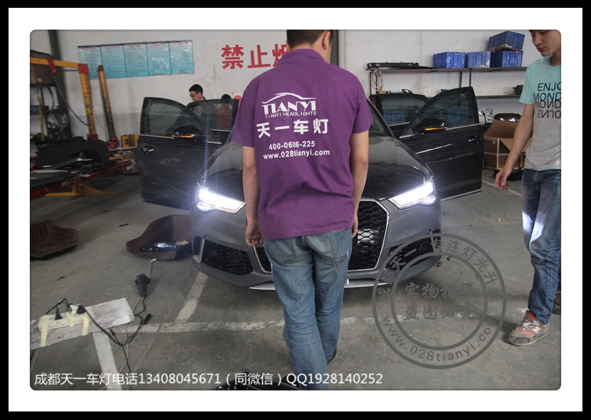 成都12款A(yù)6L改裝全新LED大燈LED流水尾燈總成改裝RS6包圍