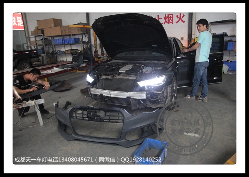 成都12款A(yù)6L改裝全新LED大燈LED流水尾燈總成改裝RS6包圍
