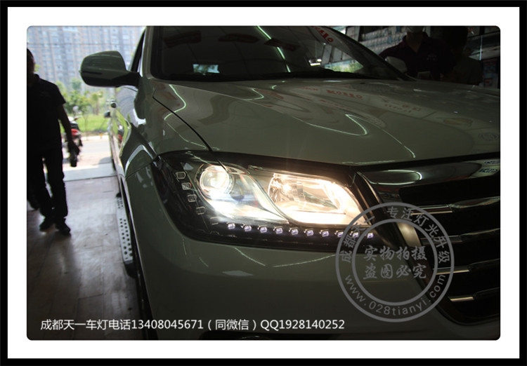 成都長(zhǎng)城H2車燈升級(jí)升級(jí)Q5透鏡歐司朗氙氣燈歐司朗安定器日行燈成都天一車燈
