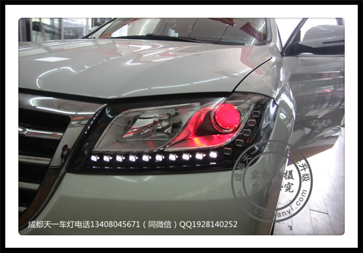 成都長(zhǎng)城H2車燈升級(jí)升級(jí)Q5透鏡歐司朗氙氣燈歐司朗安定器日行燈成都天一車燈