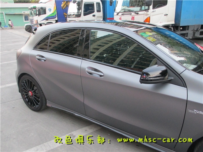 奔馳A45AMG全車改色貼膜施工德國(guó)PWF電光金屬灰