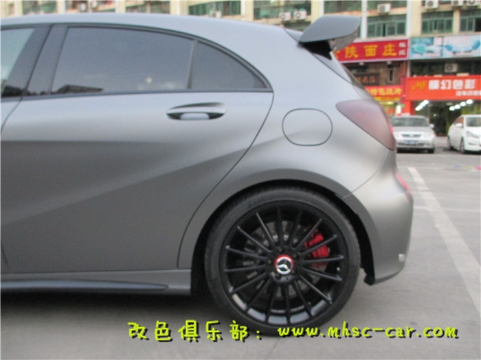 奔馳A45AMG全車改色貼膜施工德國(guó)PWF電光金屬灰
