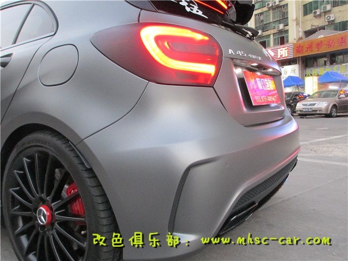 奔馳A45AMG全車改色貼膜施工德國(guó)PWF電光金屬灰