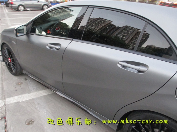 奔馳A45AMG全車改色貼膜施工德國(guó)PWF電光金屬灰