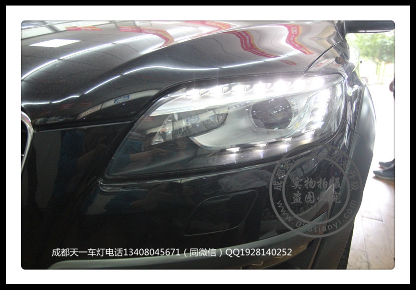 成都奧迪Q7車燈改裝海拉5透鏡CNB增亮氙氣燈