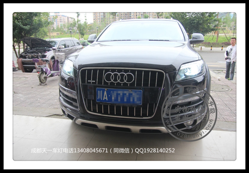 成都奧迪Q7車燈改裝海拉5透鏡CNB增亮氙氣燈