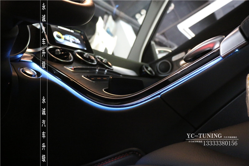 【永誠汽車】石家莊奔馳C200L四門，中控臺升級原廠三色氛圍燈