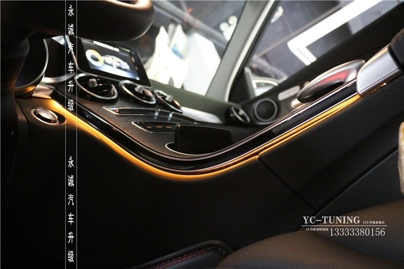【永誠汽車】石家莊奔馳C200L四門，中控臺升級原廠三色氛圍燈