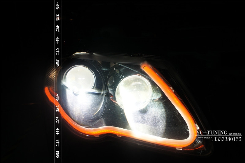 【永誠(chéng)汽車(chē)】石家莊老款邁騰改燈，Q5小糸透鏡+歐司朗4300K氙燈+日行燈
