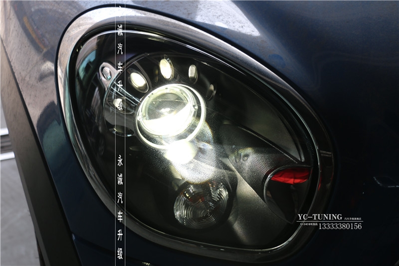 【永誠汽車】石家莊專業(yè)改燈，寶馬mini countryman升級氙氣前大燈，雙光透鏡