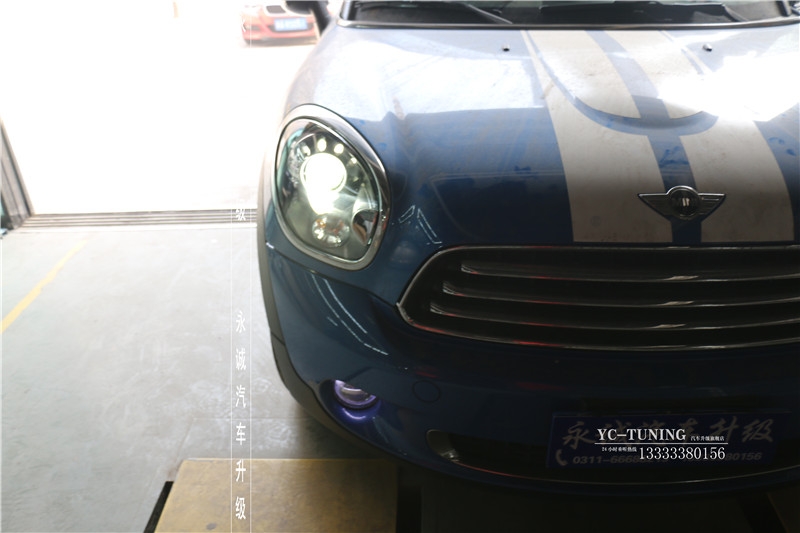 【永誠汽車】石家莊專業(yè)改燈，寶馬mini countryman升級氙氣前大燈，雙光透鏡
