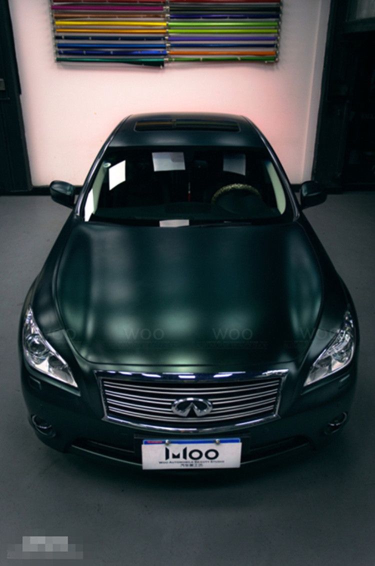 英菲尼迪Q70車身改色貼膜電光金屬寶石綠