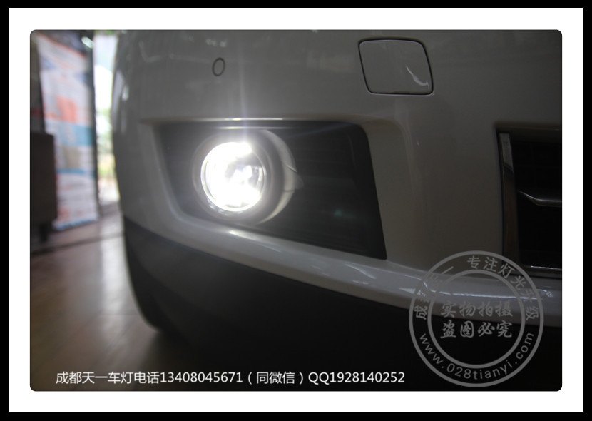成都SRX車燈改裝海拉5雙光透鏡歐司朗氙氣燈FOG霧燈日行燈