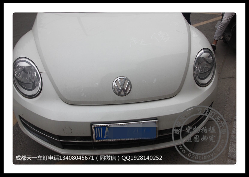 成都大眾甲殼蟲車燈改裝升級(jí)LED日行燈總成雙光透鏡氙氣燈