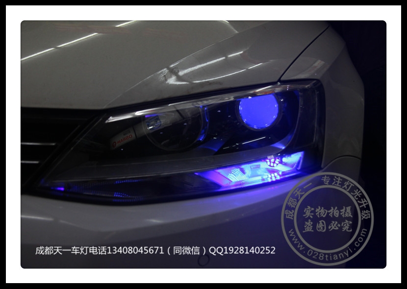 成都速騰改裝車燈升級(jí)海拉透鏡歐司朗氙氣燈\速騰車燈改裝