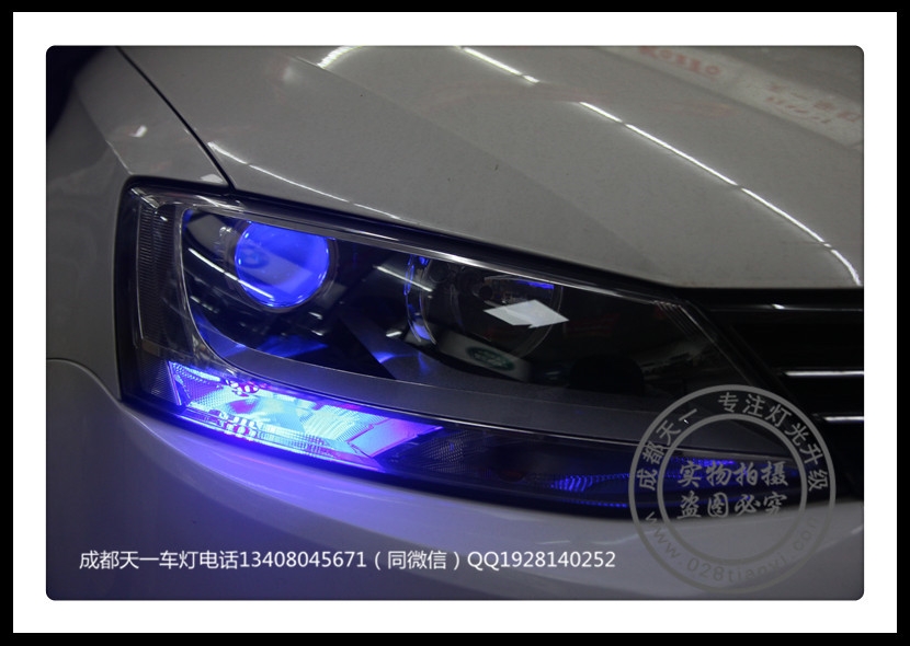 成都速騰改裝車燈升級(jí)海拉透鏡歐司朗氙氣燈\速騰車燈改裝