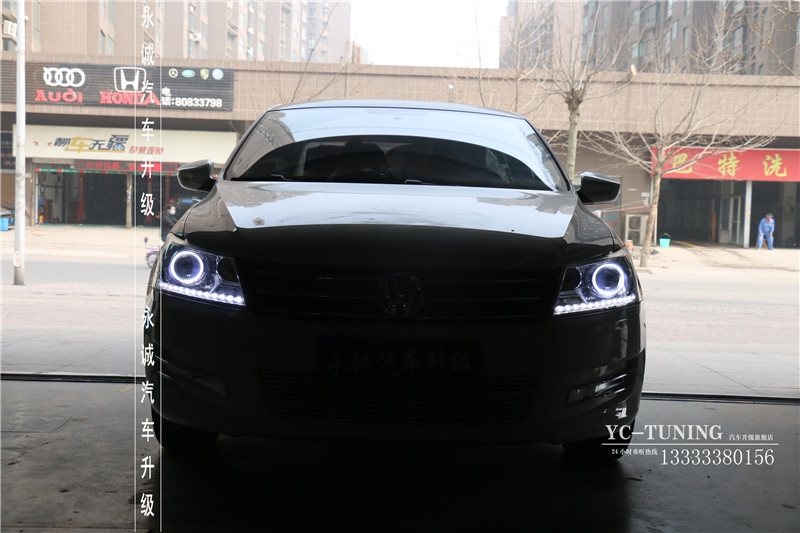 【永誠汽車】石家莊新桑塔納改燈，Q5小糸透鏡+巖崎D2H 5500氙氣燈+天使眼+LED日行燈