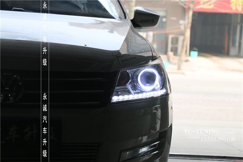 【永誠汽車】石家莊新桑塔納改燈，Q5小糸透鏡+巖崎D2H 5500氙氣燈+天使眼+LED日行燈