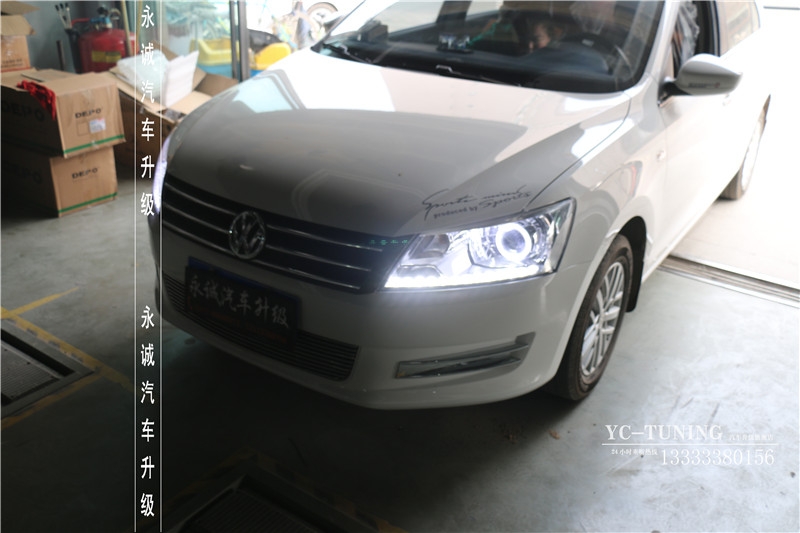 【永誠汽車】石家莊新桑塔納改燈，Q5小糸透鏡+巖崎D2H 5500氙氣燈+天使眼+LED日行燈