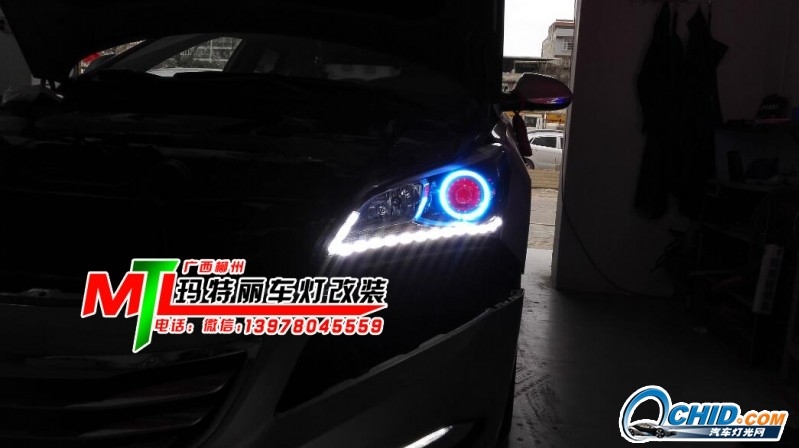 現(xiàn)代名圖升級Q5雙光透鏡+天使眼+淚燈+惡魔眼-瑪特麗車燈改裝提供分享