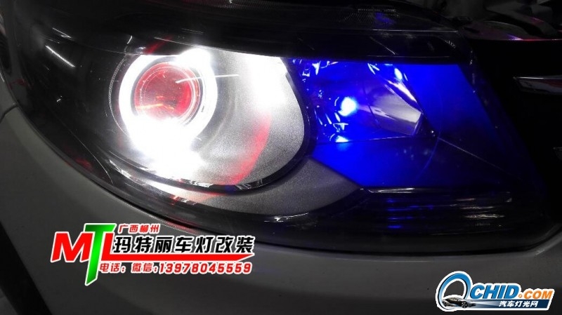 景逸X5升級豪華大燈Q5透鏡+天使眼+惡魔眼-瑪特麗車燈改裝提供方案