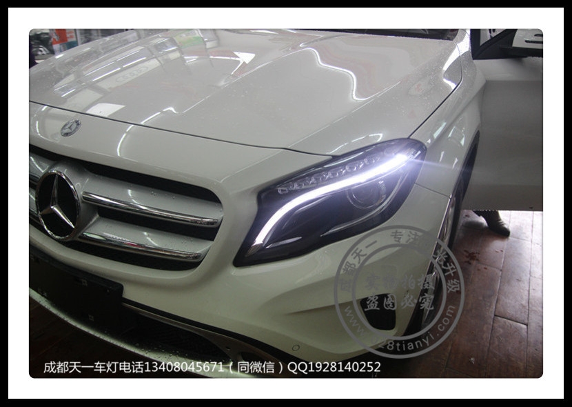 成都奔馳GLA改燈車燈升級高配LED日行燈總成