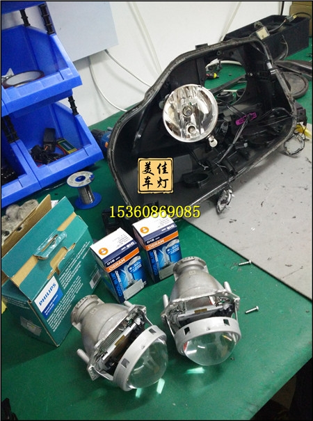 【美佳车灯改装】广州奔驰ML350改灯 海拉5透镜欧司朗CBI 灯泡装飞利浦安定器