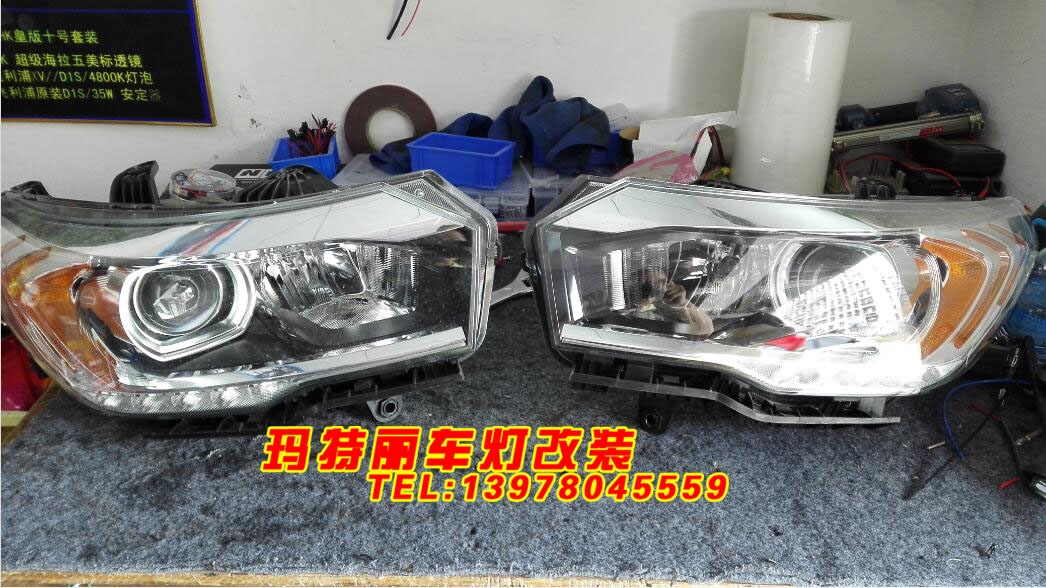 瑪特麗車燈改裝升級(jí)廣汽傳祺GS4豪華大燈+藍(lán)色惡魔眼