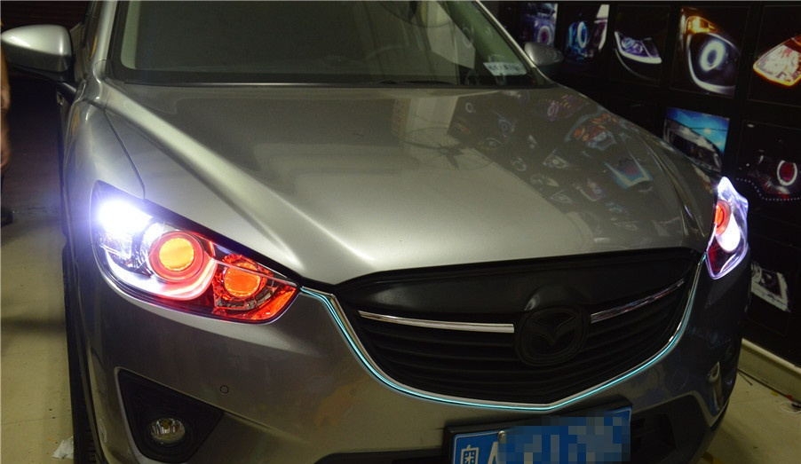 廣州番禺【炬承車(chē)燈】升級(jí)改燈馬自達(dá)CX-5升級(jí)四透鏡