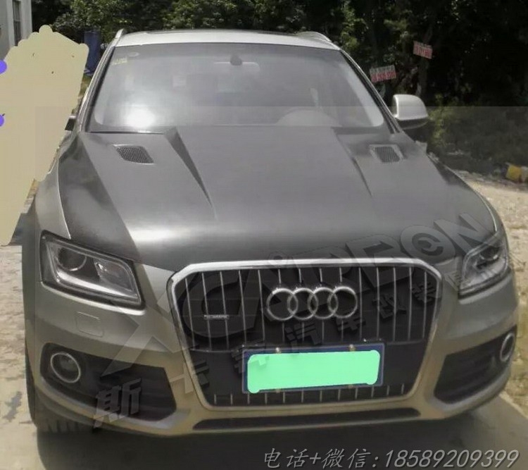 新款audi奧迪Q5改裝SQ5碳纖維開孔機(jī)蓋