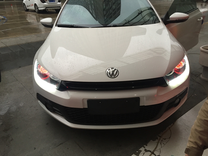 上海車燈改裝 大眾尚酷車燈升級(jí) 雙光透鏡 惡魔眼 雪萊特氙氣燈 日行燈