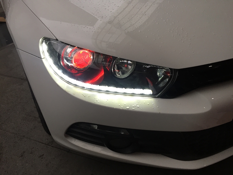 上海車燈改裝 大眾尚酷車燈升級(jí) 雙光透鏡 惡魔眼 雪萊特氙氣燈 日行燈