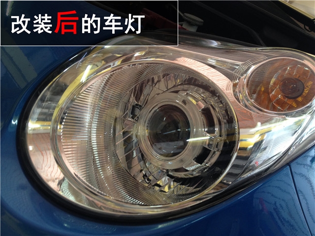 鈴木奧拓車燈升級(jí) Q5雙氙透鏡 LED寶馬光導(dǎo)天使眼改裝——清風(fēng)車影燈改