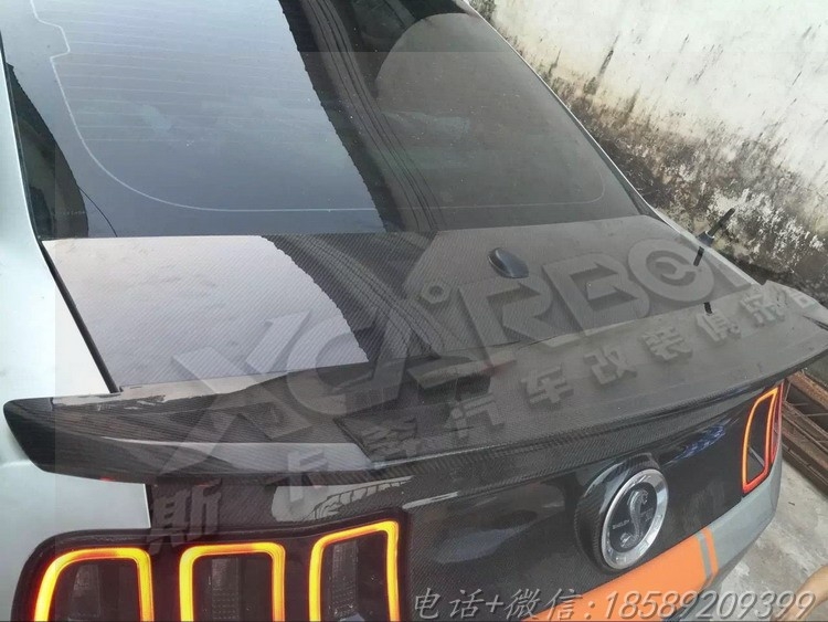 老款野馬GT500改裝碳纖維輕量化開孔引擎蓋尾箱蓋鴨尾翼全套包圍